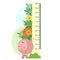 Growth measure, animals in tropical leaves, children`s measurements, height .