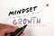 Growth Mindset success concept. Text and marker on a white background