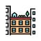 growth plant on building roof color icon vector illustration