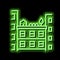 growth plant on building roof neon glow icon illustration