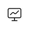 Growth presentation icon design. monitor screen with growing line graph symbol. simple clean line art professional business