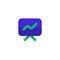 Growth presentation meeting icon design. screen with growing line graph symbol. simple clean professional business management