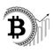 Growth price bitcoin icon linear