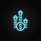 Growth, price, money, real estate neon icon. Blue and yellow neon vector icon