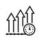 Growth productivity line icon vector illustration sign