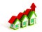 Growth real estate concept house graph with rising arrow