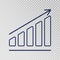 Growth template. Business progress. Growing bar graph icon on transparent background. Finance, career grows concept