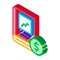 Growth up investing book isometric icon vector illustration