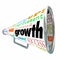 Growth Words Bullhorn Megaphone Increase Improve Rise Up