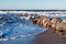 Groynes on shore