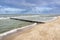 Groynes on shore of the Baltic Sea in Graal Mueritz, Germany