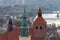 Grudziadz, Kuyavian-Pomeranian Voivodeship / Poland - October, 18, 2019: View from the tower on the old town in Central Europe.