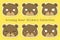 Grumpy Bear Stickers Template Vector Collection