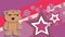 Grumpy brown teddy bear character cartoon background