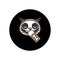 Grumpy cat in skeleton costume sticker. Halloween