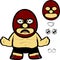 Grumpy chibi mexican wrestler cartoon expressions pack