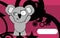Grumpy chubby koala cartoon expression background