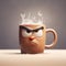 Grumpy Coffee Mug 3d Digital Artwork In Pixar Style