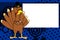 Grumpy cute Thanksgiving turkey cartoon expression background