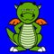 Grumpy Dragon character cartoon kawaii expression illustration
