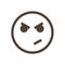 Grumpy emoticon. Human emotion icon.