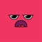 Grumpy, frown emoji vector illustration