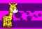 Grumpy Little giraffe cartoon expression background