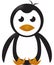 Grumpy Little Penquin Sitting Isolated on White with Clipping Path Illustration