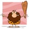 Grumpy Male Caveman Cartoon Mascot Character Holding Up A Fist And A Club