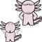 Grumpy mexican axolotl cartoon kawaii pack