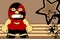 Grumpy mexican wrestler cartoon expression background