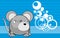 Grumpy mouse cartoon expression background