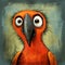 Grumpy Parrot: A Dark Orange Children\\\'s Book Illustration