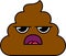 Grumpy poop emoji vector illustration