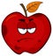 Grumpy Rotten Red Apple Fruit Cartoon Mascot Character.