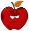 Grumpy Rotten Red Apple Fruit Cartoon Mascot Character