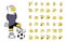 Grumpy soccer futbol young eagle cartoon expressions set collection