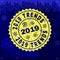 Grunge 2019 TRENDS Stamp Seal on Winter Background