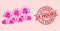 Grunge 24 Hours Stamp and Pink Valentine Call Center Staff Mosaic