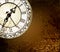 Grunge abstract background with antique clocks