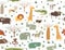 Grunge African Animals Seamless Pattern