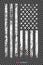 Grunge American flag on transparent background.