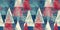 Grunge americana Christmas tree red blue white cottage style seamless border. Festive grunge distress cloth effect for