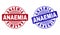 Grunge ANAEMIA Textured Round Stamp Seals