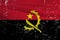 Grunge Angola flag. Angolan flag with waving grunge texture.