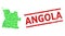 Grunge Angola Stamp Imitation and Green Customers and Dollar Mosaic Map of Angola