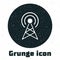 Grunge Antenna icon isolated on white background. Radio antenna wireless. Technology and network signal radio antenna