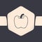 Grunge Apple icon isolated on grey background. Excess weight. Healthy diet menu. Fitness diet apple. Monochrome vintage