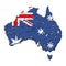 Grunge Australia map flag