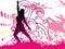 Grunge Background with dancing girl on Posters